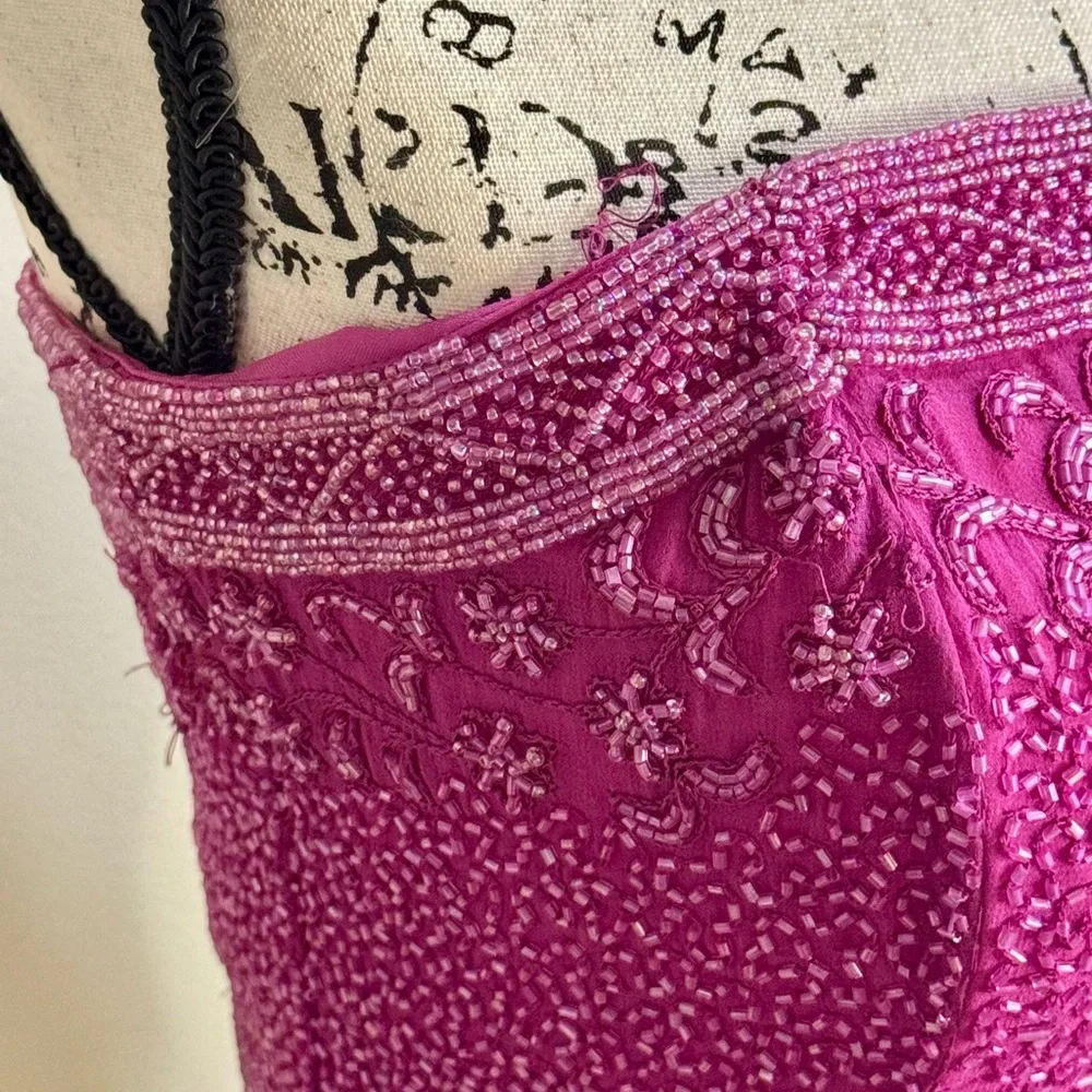 Pink Beaded Bustier Top by Emma Black - Picture 6 of 12